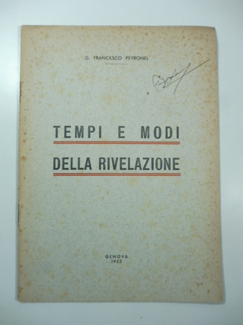 Tempi e modi della rivelazione